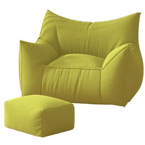 GWFBLID Puff Salon Adulto con Relleno Incluido Sofa Puff con Reposapies Gigante Puff Gaming Terciopelo Duradero y cómodo Bean Bag Chair Puff Salón de Terciopelo para Salón Dormitorio y Sala de Juegos
