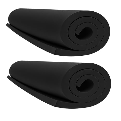MEARCOOH 2-Pack Espuma EVA Negra, Goma EVA 10mm de Espesor EVA Foam Cosplay, 35.5 x 99cm Alta Densidad 86kg/m3 Rollo Goma EVA para Costume Proyecto DIY (2PCS 10mm Negro)