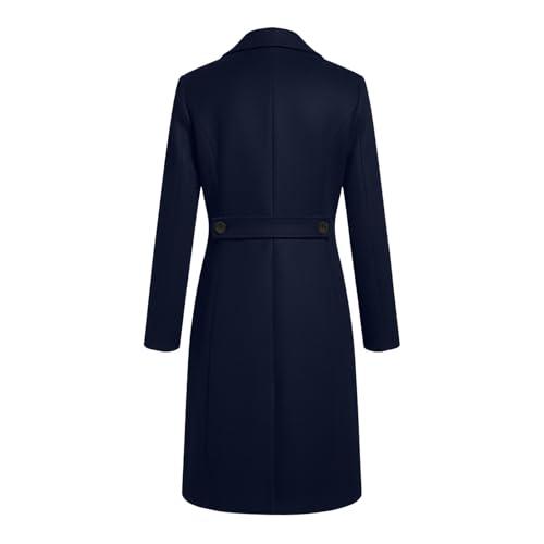 Manteau croisé boutonné avec revers cranté classique WWricotta A - 4