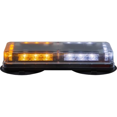 Image of Buyers Products 8891092 16.5 inch Rectangular Mini Light Bar, Amber /Clear, 18 LEDs, 19 Flash Patterns, 15' Length with On /Off Switch, Warning Lights for Trucks & Trailers
