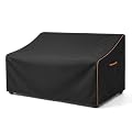 BRUXOLAY Outdoor Sofa Cover, Waterproof Patio Furniture Cover 80W x 42D x 33H inches Heavy Duty 600D Oxford Fabric Black