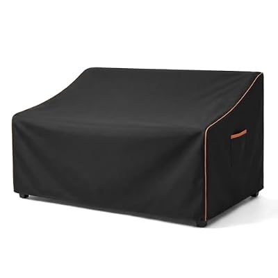 BRUXOLAY Outdoor Sofa Cover, Waterproof Patio Furniture Cover 80W x 42D x 33H inches Heavy Duty 600D Oxford Fabric Black