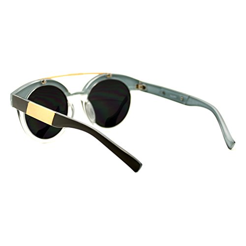 Retro Hipster Fashion Sunglasses Womens Round Top Metal Bar Frame UV 4003