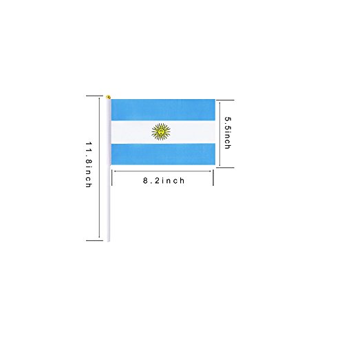 Argentina Stick Flag,Argentine Hand Held Mini Small Flags On Stick International Country World Stick Flags For Party Classroom Olympics Festival Clubs Parades Parties Desk Decorations(30 pack)