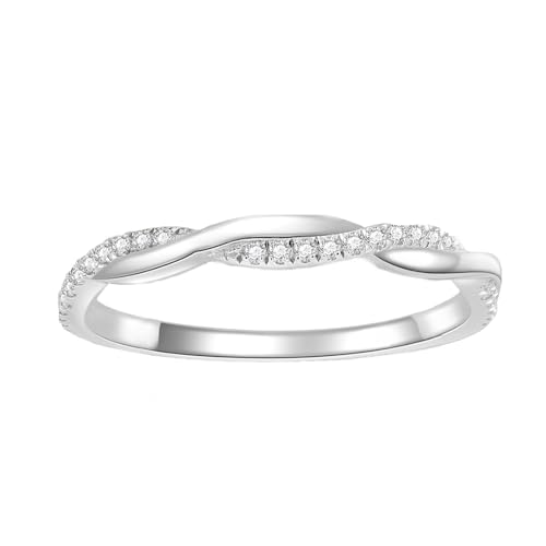 Infinity Twist Marquise Cut Moissanite Engagement Ring Set for Women, 1.0 Carats Center Moissanite Wedding Ring Sets Infinity Moissanite Bridal Ring Set Promise Ring Platinum Plated Silver4