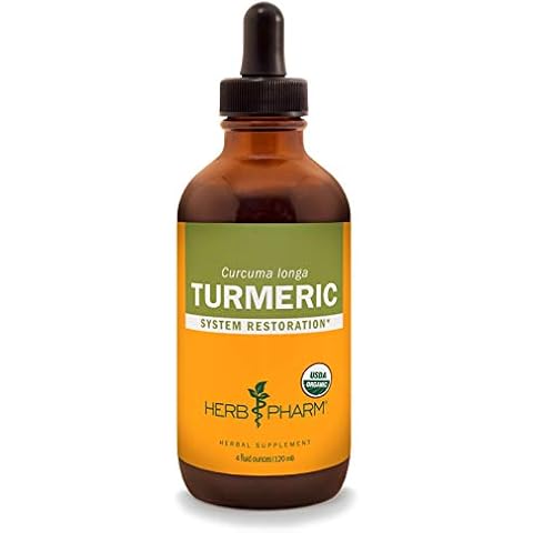Herb Pharm Certified Organic Turmeric Root Liquid Extract for Musculoskeletal System Support - 4 oz Cover