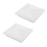 Antrader Vinyl Fence Post Caps,Pyramid White PVC Vinyl Post Top Caps,4