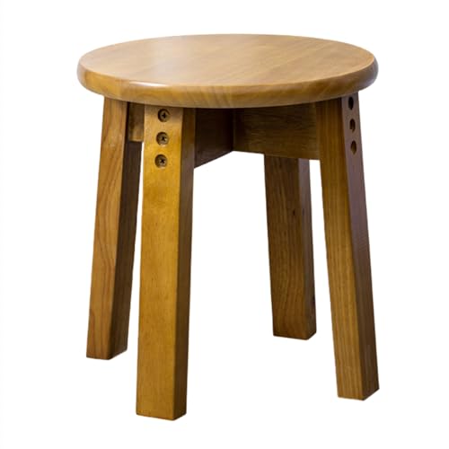 スツール 天然木製ミニスツール 完成品ナチュラル無垢材 万能台 腰掛け 多用途椅子 飾り台 丸椅子 北欧 シンプル ラウンドスツール フラワースツール 踏み台 脚立 玄関椅子 無垢木材 客間/リビングルーム/玄関/ベッドルーム適用 (30cm,くるみ木色)