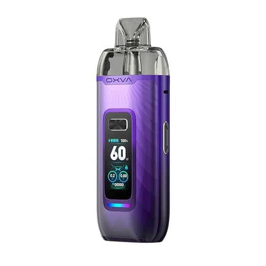 OXVA VPrime Vape Kit - E-cigarette Starter Vape Kit, 2600mAh Battery, 60W, 0.96INCH & 3D Colour Screen, Adjustable Airflow, Auto Draw DTL Pod, No Nicotine (Aurora Purple)