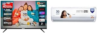 KODAK 108 cm (43 inches) 9XPRO Series Full HD Certified Android LED TV 439X5081 (Black) | Cruise 1.5 Ton 5 Star Inverter S... Price In India