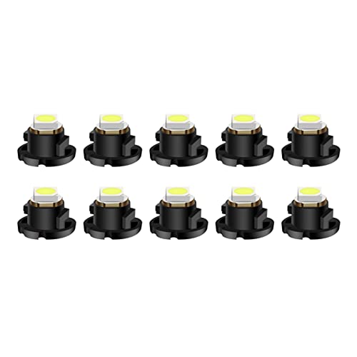 YnGia 10PCS T4.2 Bombillas LED Wedge Dashboard Light, 1 SMD 6000K White Interior Light Bulbs Car Auto Dashboard Instrumento Indicador de lectura Panel de luz