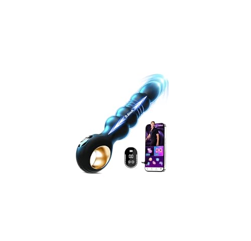 SAMCHEON Thrusting Anal Beads Butt Plug Prostate Massager with 9 Thrust Vibrating Modes & APP Control Graduated Beads Design LCD Display Waterproof Adult Women Male Sex Toys for Couples