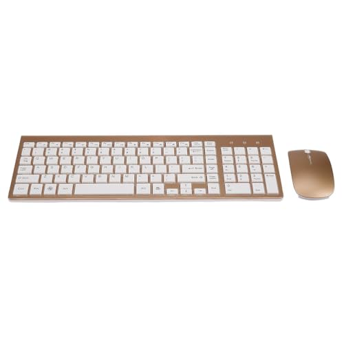 Teclado e mouse sem fio 2.4ghz combinados para Mac PC Windows XP/7 (dourado)