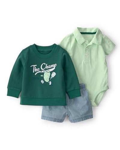 Carter's Boy 3-Piece short set, Pickle Green, 18M