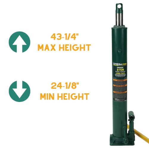 Image of Omega Pro Hydraulic Long Ram Jack - 8 Ton Capacity with Flat Base for Auto Garage Shop,OP800S