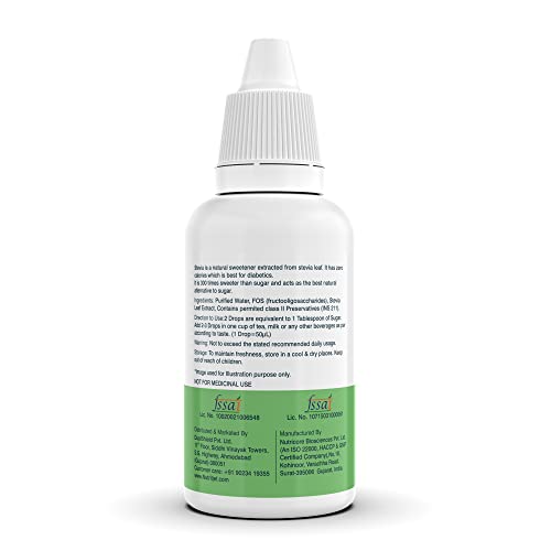 NutritJet Natural Stevia Liquid Drops - 30ml | Zero Calorie Sugar-Free Sweetener Pack of 2