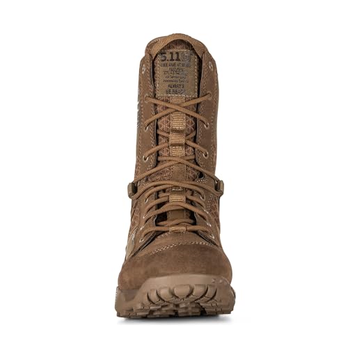 5.11 Tactical Men's A/T Waterproof Boots, 8", Brown All Terrain Boot, Dark Coyote, Style 12445ABR2