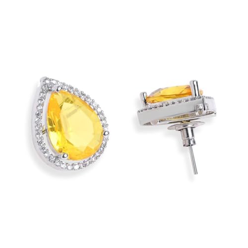 Image of Rubans Stud Earrings American Diamond Zirconia & Crystal Jewellery Gift for Women & Girls