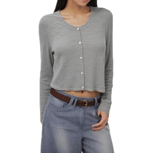 Women Open Front Cardigan Sweater Asymmetric Design Lightweight Knit Long Sleeve Loose Cover Up