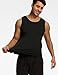 GYS Bamboo Viscose Tank Tops Men Casual Sleeveless Soft and Comfy Men's Pajama Tops, Black, Large