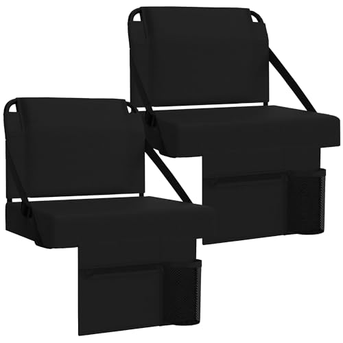 ACIPENSER 2pcs Stadium Seat for Bleachers with Back Support，Portable Bleacher Chairs with Back and...