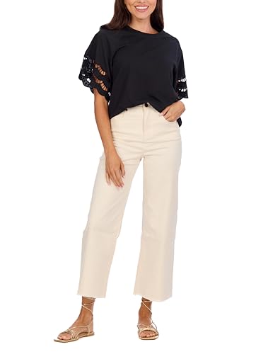 T-shirt décontracté femme chic chic Levy Mud Pie eyelet