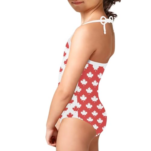 Image of Girls One Piece Swimsuit Beach Bathing Suit Toddler Floral Halter Straps Swimwear for 1-10 Years