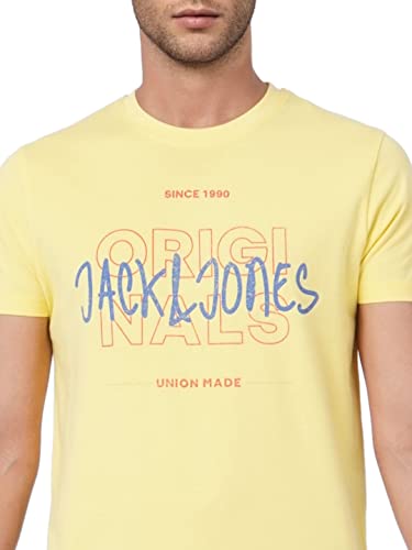 Image of JACK & JONES Men's Cotton Printed Slim Fit T-Shirt