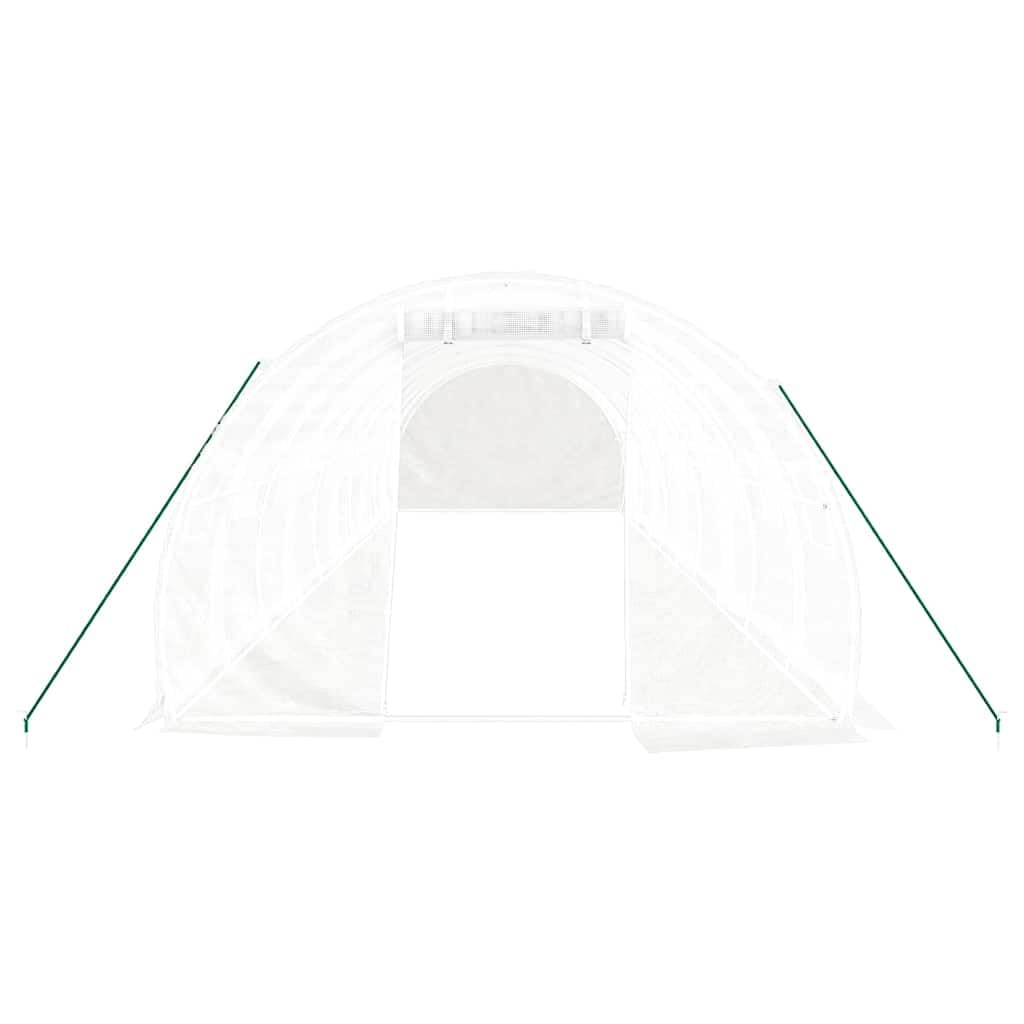 Szklarnia ze stalową ramą, biała, 30 m², 10 x 3 x 2 m, do ogrodu, roślin, warzyw, ziół, kwiatów, inspektów, szklarni na pomidory, zimowania, ochrona przed mrozem, odporna na warunki