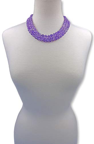 60” Beaded And Hand Knotted 7-8Mm Amethyst Gemstone In Matte Finish Super Long Or Triple Strand Versatile Length Mala Chakra Wrap-Style Necklace. Beaded Unisex Long Matte Finish Gemstone Necklace. #TOP4