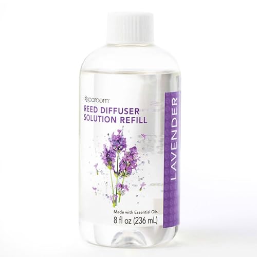 SpaRoom Reed Diffuser Oil Refill – Lavender Scent, 8oz Bottle for Home Fragrance, Calming and Relaxing Blend for Bedroom, Bathroom, or Office, Long Lasting Air Freshener, Aromatherapy Use
