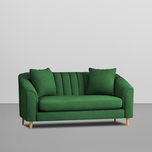Image of Doraldo 2 Seater Sofa Set for Living Room (Green) Premium Fabric Sofa