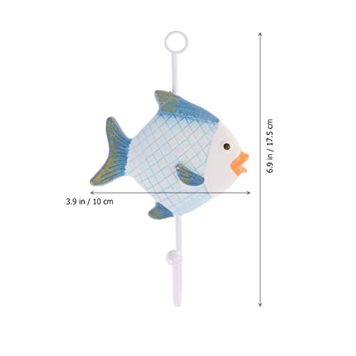 Heavy Duty Hangers 3pcs Decorative Hanging Hooks Conch Fish Shaped Wall Hooks Coat Key Towel Hooks Wall Hangers Mediterranean Beach Nautical Home Decoration Ornaments Shower Curtain Hooks - Image 5