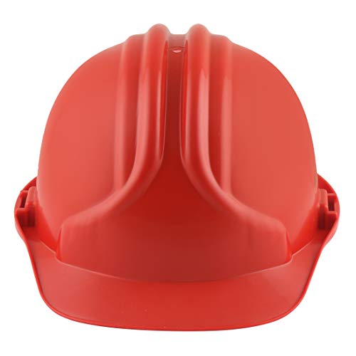 Image of KARAM PN581 Safety Industrial Helmet for Men | Light Weight with Ratchet Type Adjustment | Comfortable Fit & Durable Hard Hat | EN Certified | Red