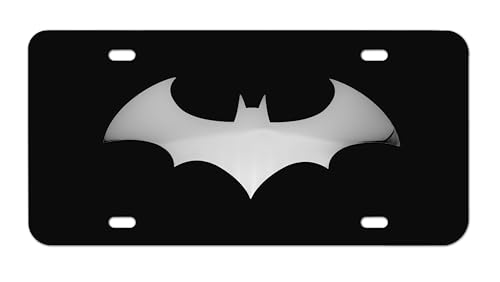 Elektroplate Officially Licensed DC Comics Batman Black All-Metal Decorative Front Plate with 3D Chrome Bat Emblem | Weatherproof Automotive Accessory for Cars, SUVs, Trucks (12
