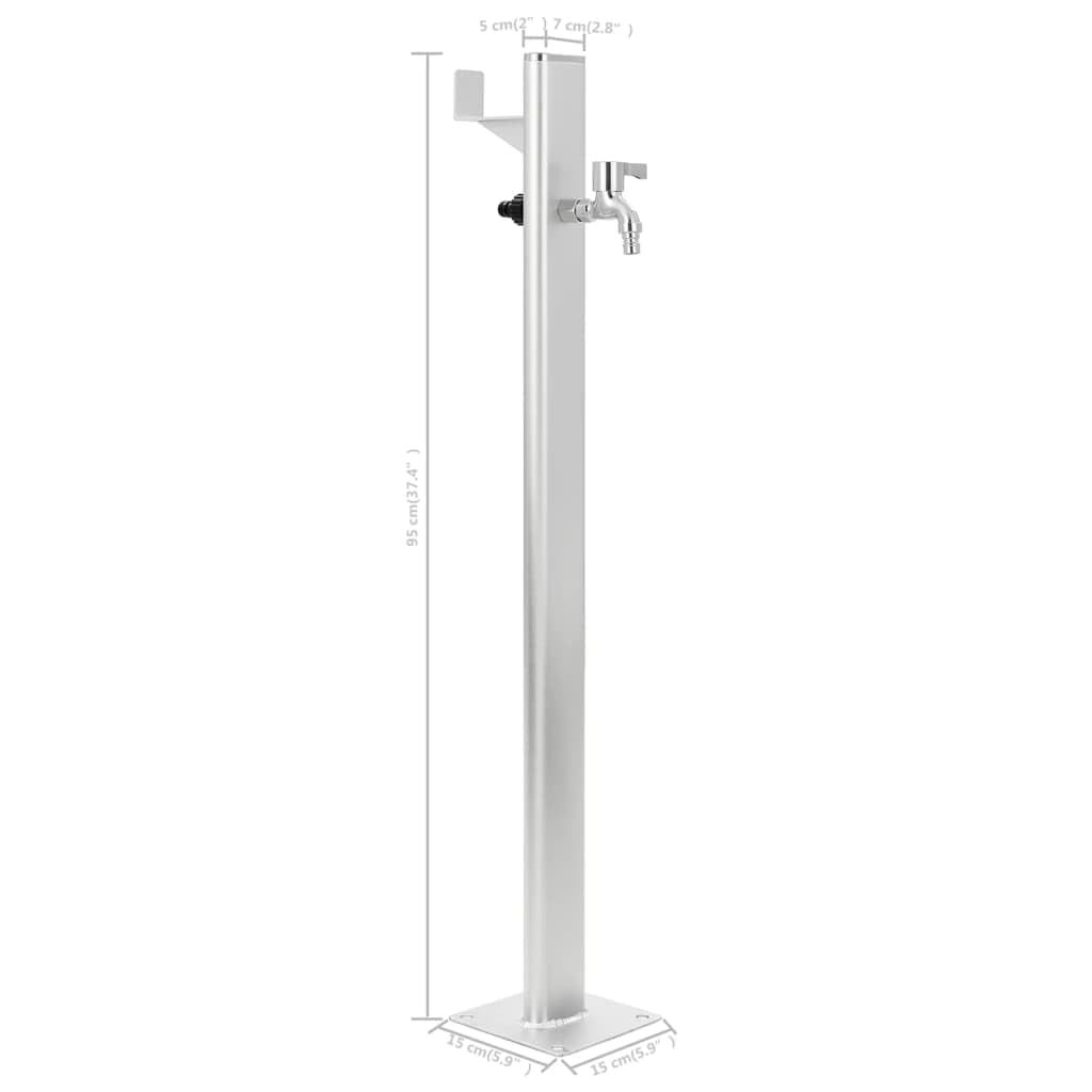 vidaXL Columna Agua para Jardín Aluminio 95 cm Fuente Exterior Patio Terraza