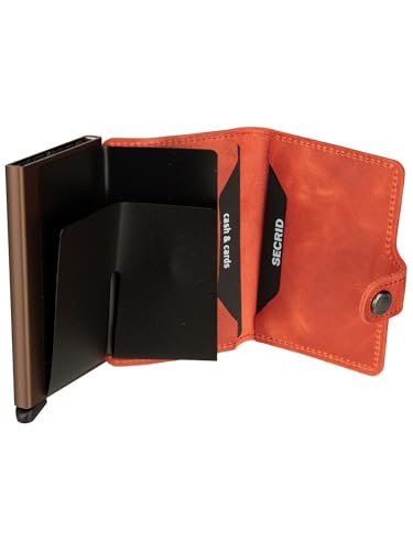 Image of SECRID - Men Mini Wallet Genuine Vintage Leather RFID Safe Card Case for max 10 cards (Orange)