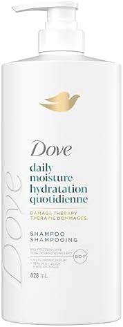 Dove Daily Moisture Shampoo for Dry Hair, with Liquid Bio-Protein Care and Hyaluronic Serum, 828 ML