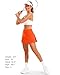 Stelle Women Tennis Skirt Golf Skorts Athletic High Waisted with Pockets Inner Shorts Sport Workout Pleated Pickleball(Orange,M)