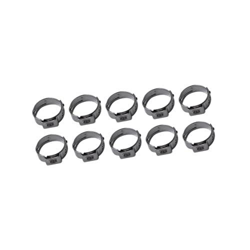 VILLFUL 10 Pcs 304 Hose Clip Clamp Soft Clamp Hose Fittings Hose Clamp Range Hood Oil Hose Connections Tube Clamp Hose Connectors Tray Outdoors Stainless Steel Gear