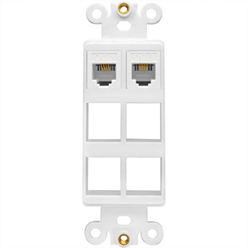 NECABLES 5Pack CAT3 Telephone Keystone Jack Phone Keystone Coupler RJ11 6P4C Female to Female White