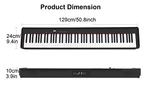 88 Touches Clavier Électronique Piano Pleine Taille Marteau Lourd Touches Avec Bluetooth MIDI Piano Numérique Portable Avec Sac À Main Adaptateur Secteur for Débutants Adultes Enfants (Color : B) - Les Beatles, Paul McCartney, John Lennon, RIngo Starr, George Harrison 88 Touches Clavier Électronique Piano Pleine Taille Marteau Lourd Touches Avec Bluetooth MIDI Piano Numérique Portable Avec Sac À Main Adaptateur Secteur for Débutants Adultes Enfants (Color : B) – Image 8