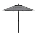 Sophia & William 10ft 3 Tier Auto-tilt Patio Umbrella, Outdoor Double Vented Umbrella with Crank, Grey
