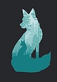 Notizbuch A5 kariert mit Softcover Design: Fuchs Silhouette im Wald Tierdesign Jäger Jagd Geschenk: 120 karierte DIN A5 Seiten
