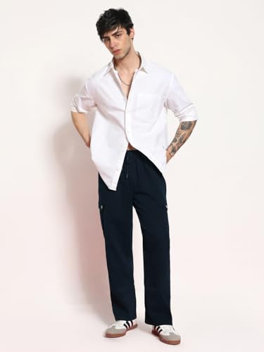 Image of Urbano Fashion Men's Loose Baggy Fit Cargo Jogger Chino Pant with 6 Pockets Stretchable