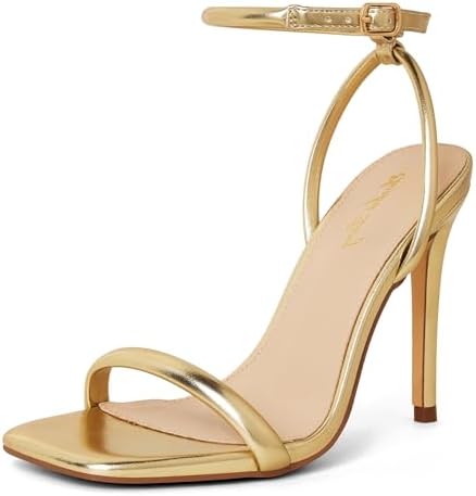 Elisabet Tang Women’s Stilettos Heeled Sandals Open Square Toe He...