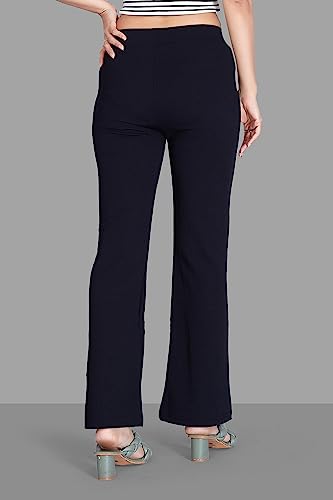 Image of Women's High Waist Bell Bottom Trouser, Elastic Flared Bootcut Pants
