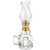 Didiseaon Lámpara de Aceite Decorativa de Vidrio para Uso Interior en Escritorios, Chimeneas y Camping, Mecha y Combustible Seguro