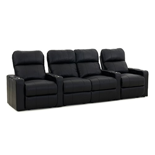 Octane Turbo Xl700 Black Bonded Leather With Manual Recline (Row Of 4 Straight Middle Loveseat) #TOP1