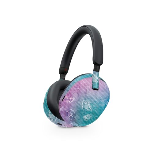 Image of MightySkins Carbon Fiber Skin Compatible with Sony WH-1000XM5 Headphones - Diamond Grunge | Protective, Durable Textured Carbon Fiber Finish | Easy to Apply